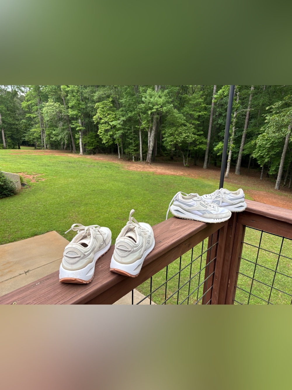 Reebok Women's White and Cream Athletic Sneakers 2 pairs